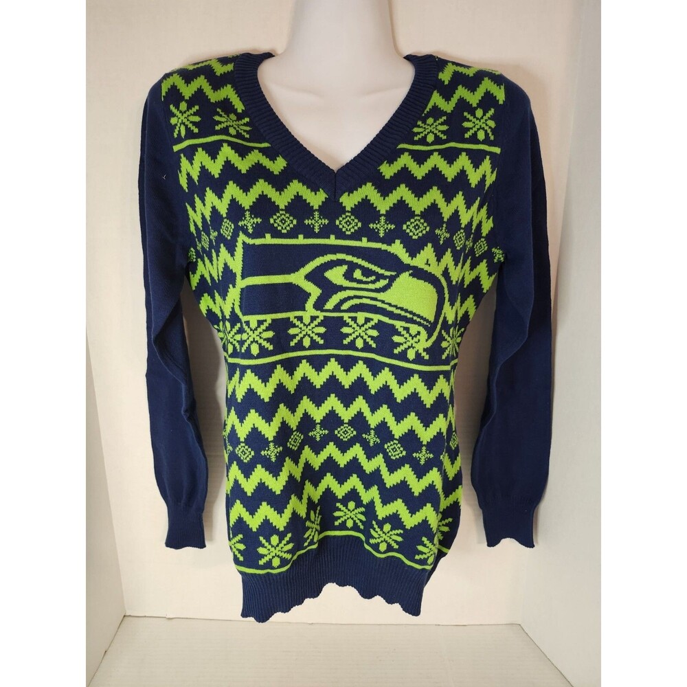 NWT Seattle Seahawks FOCO NFL Official Vneck Sweater Size M